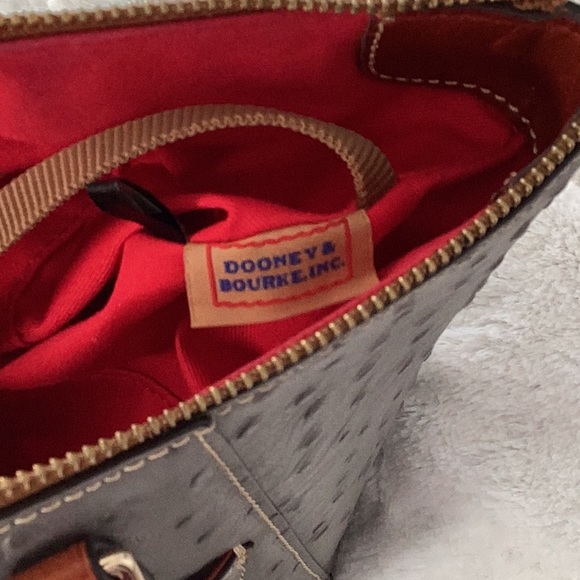 Dooney and Bourke grey ostrich leather handbag. EUC! - Picture 7 of 8